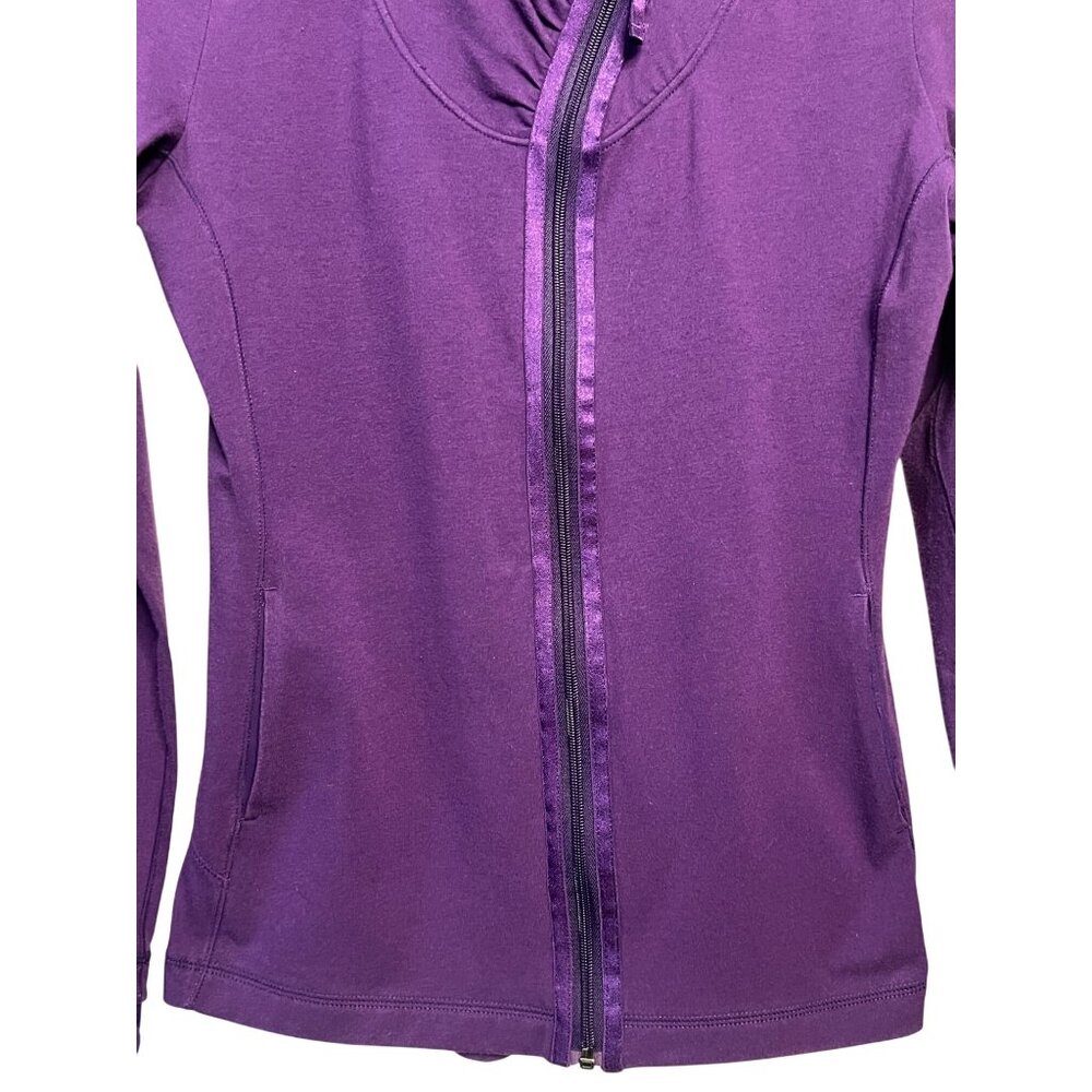New Balance Purple Womens Medium Zip-Up Jacket With Asymmetrical Collar - Picture 4 of 16